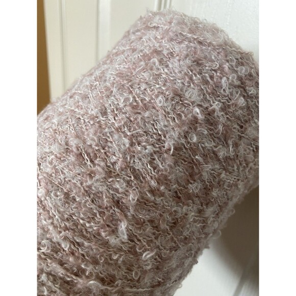Soft Fluffy Cone Yarn Boucle White Pink Mix 620g #414 - Picture 2 of 5